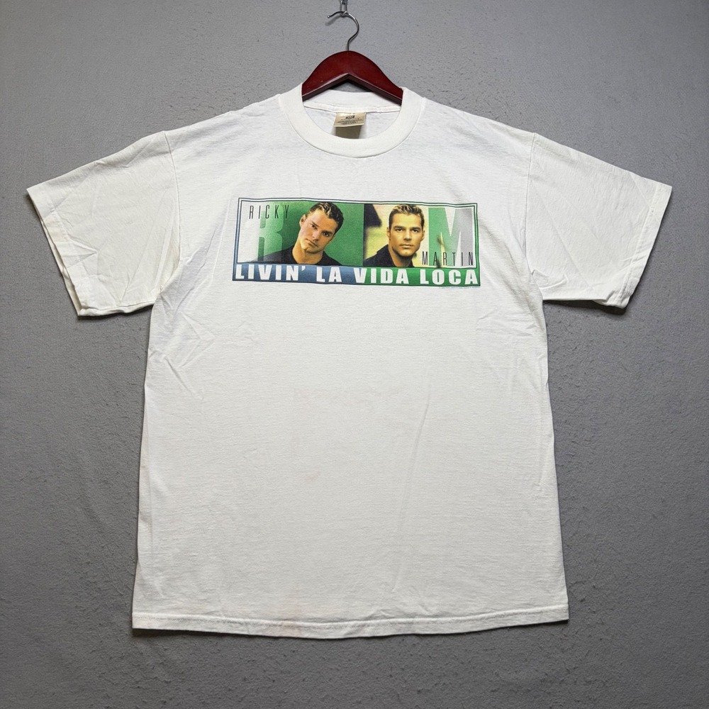 Winterland Ricky Martin T Shirt Mens Large White Livin La Vida Loca Vintage 90s
